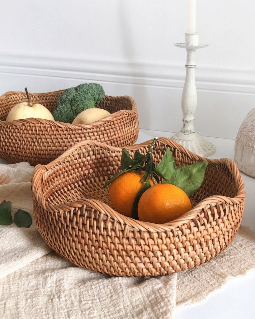 Storage Basket Handwoven from Natural Rattan