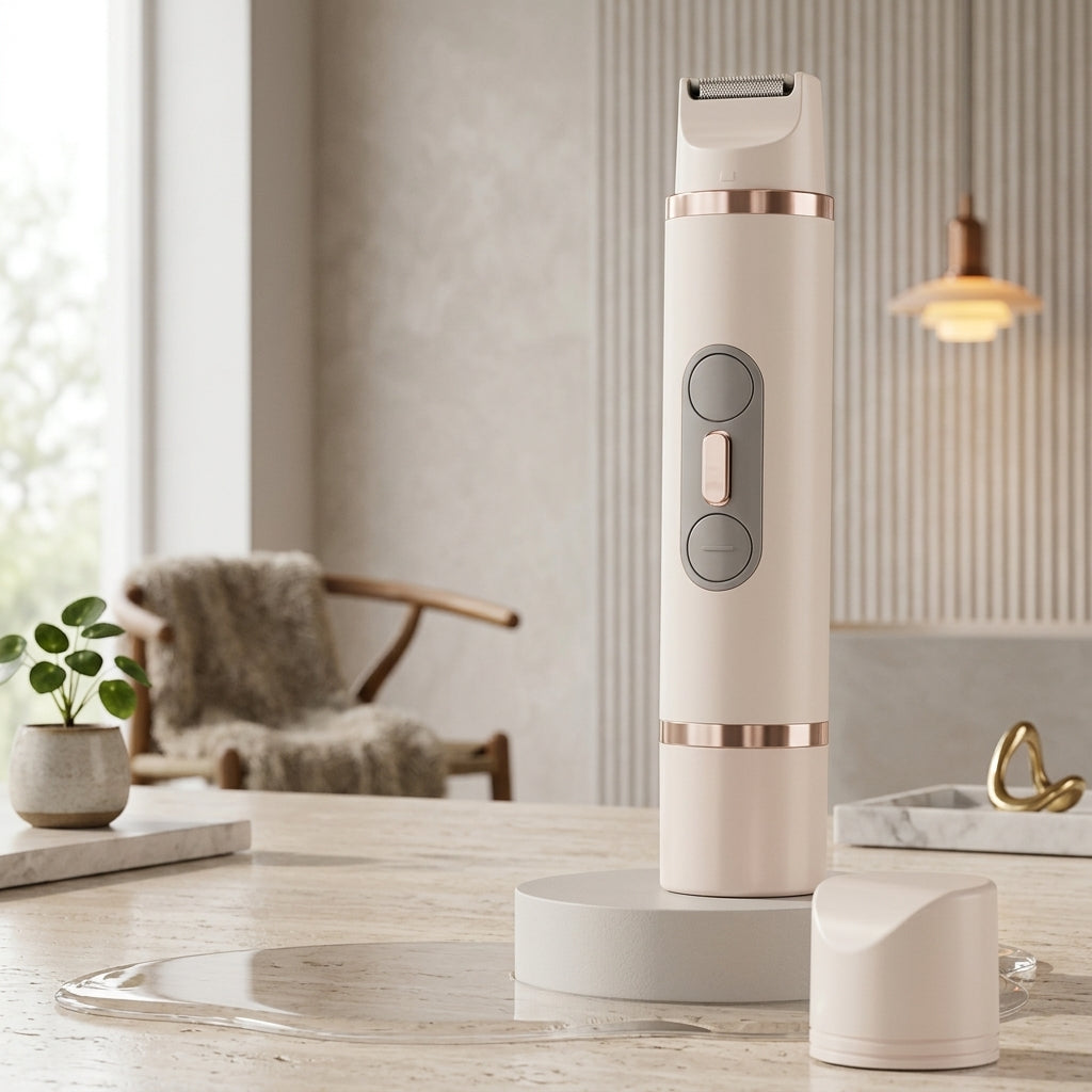 Women's cordless razor with stainless steel blades - beige