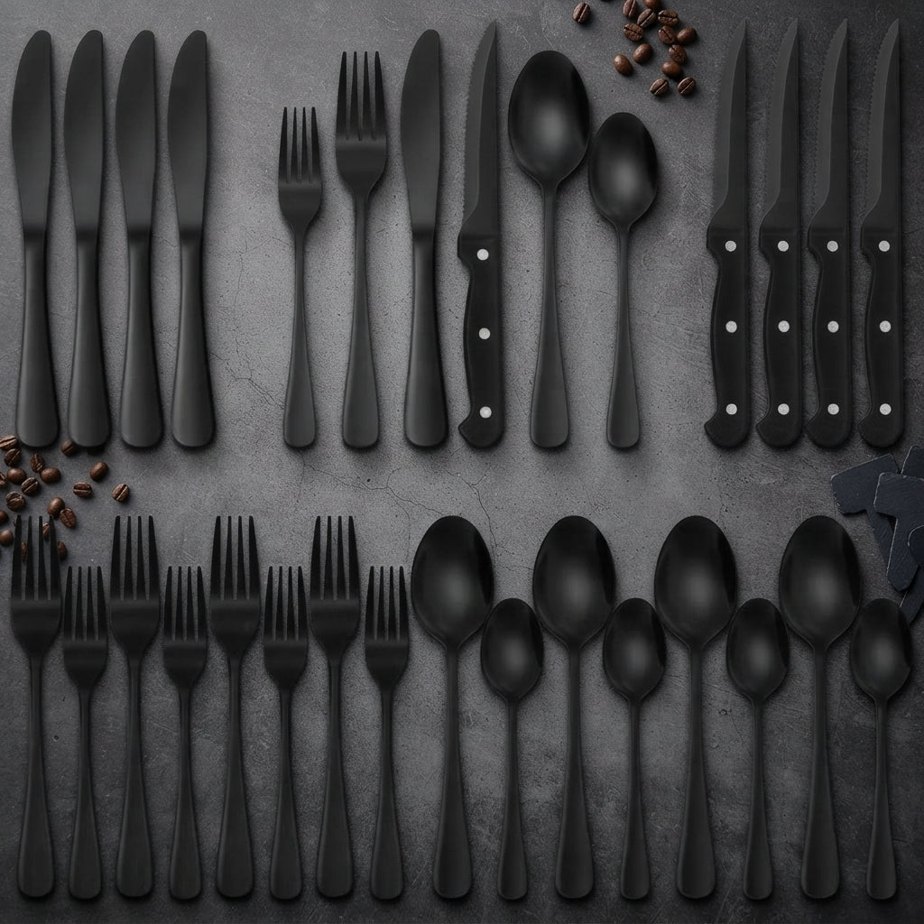 Cutlery set of 24 pieces with dishwasher safe stainless steel