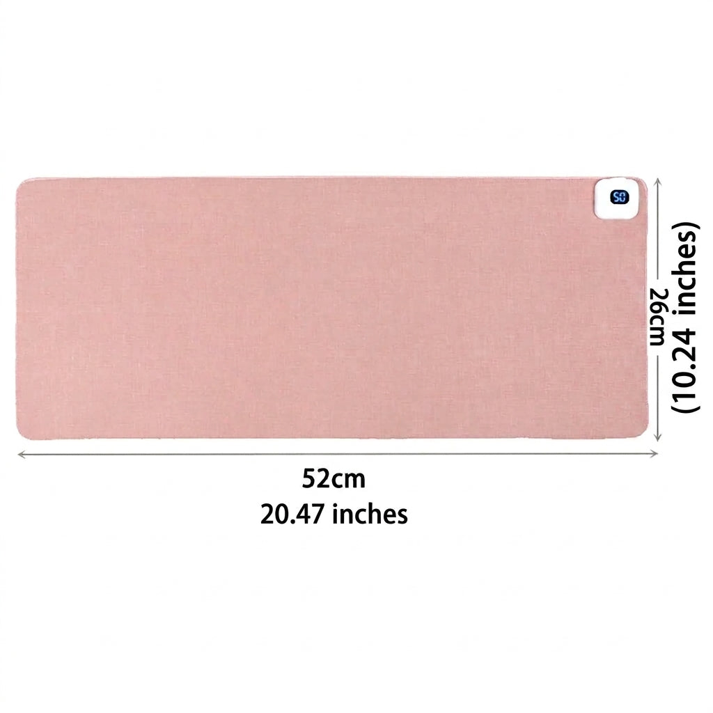 Heated mouse pad with digital display and PU surface