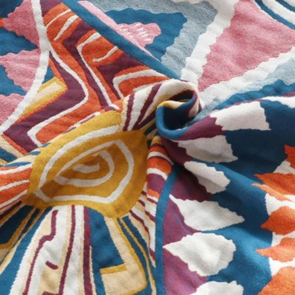 Throw Blanket for Sofa Bed with Jacquard Pattern