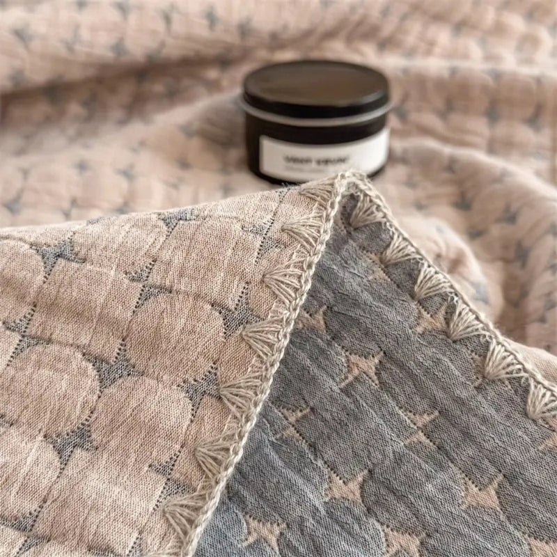 Waffle weave cotton summer throw blanket for sofa bed