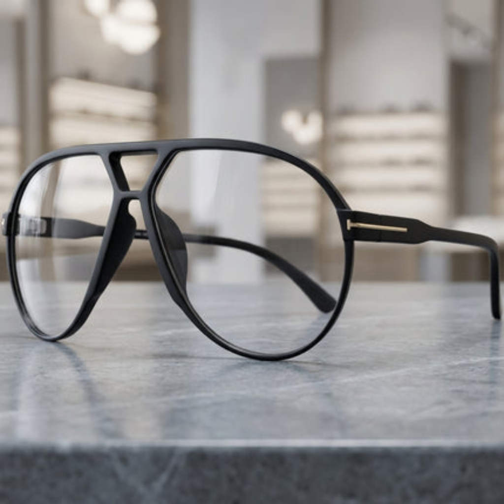 Sunglasses Oversized Square Aviator Unisex Style - black transparent
