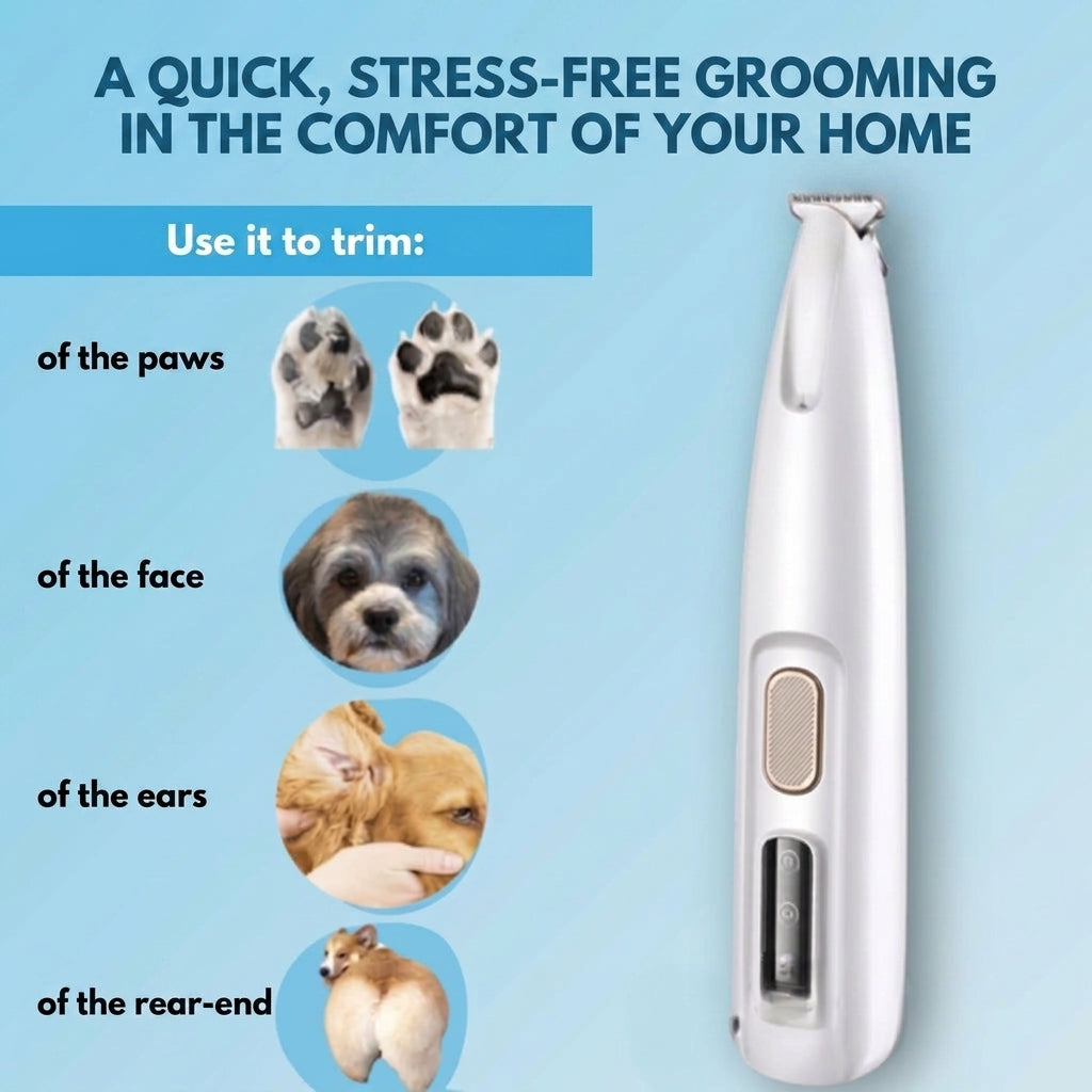 Pet Trimmer for Dogs and Cats with LED Light