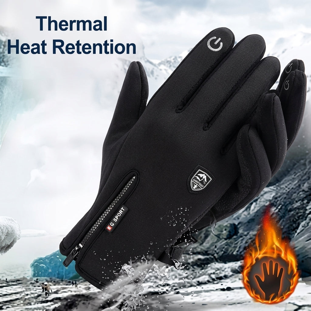 Thermal gloves with touchscreen fingertips and windproof fabric