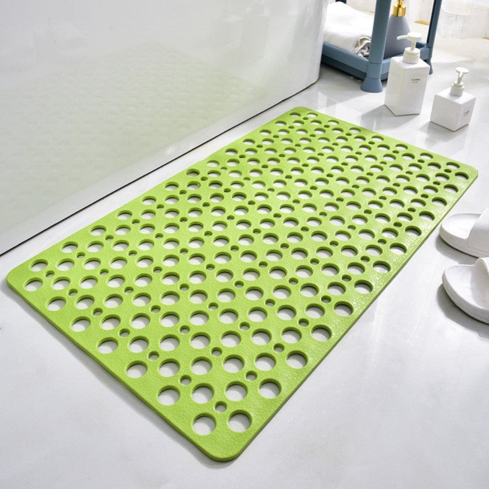 Bath Mat with Non Slip Drainage Holes - green