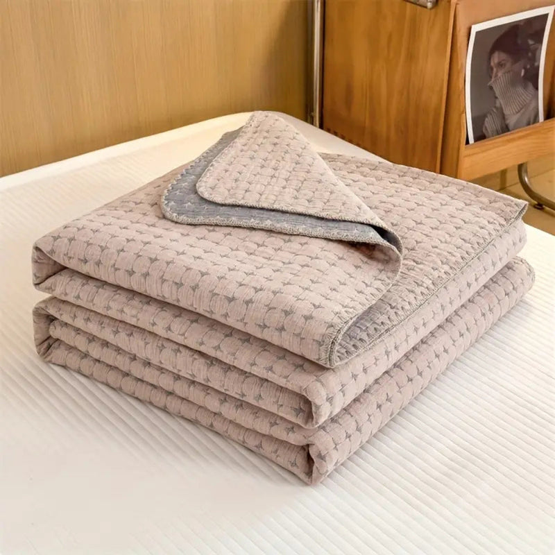 Waffle weave cotton summer throw blanket for sofa bed