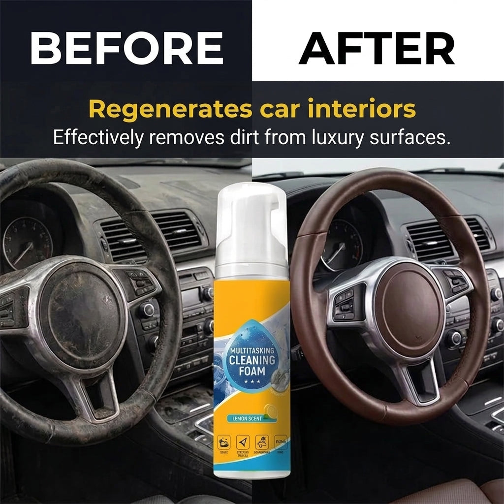 Foam Cleaning Spray with Lemon Scent for Car and Kitchen