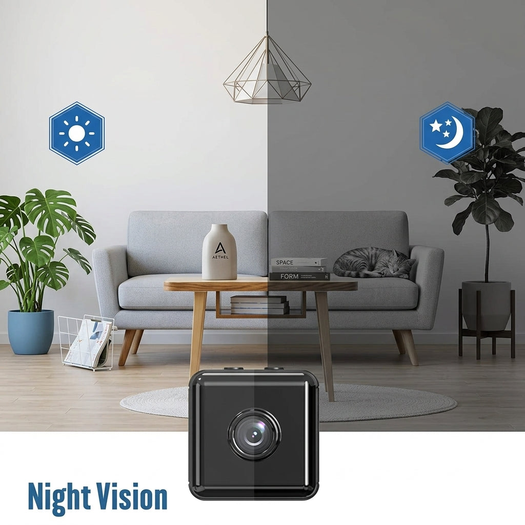 WiFi camera with 1080p resolution and SD card storage