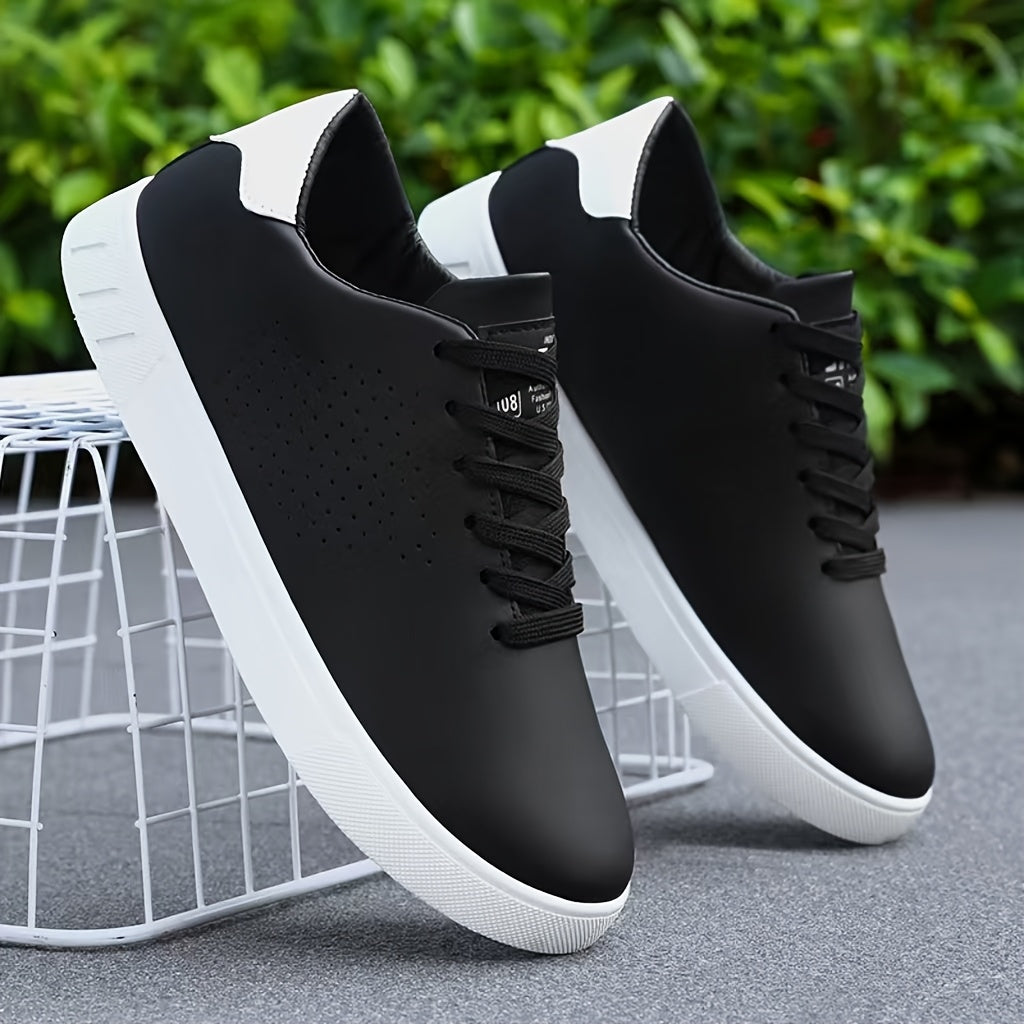 Men's Clean Low-Top Sneakers in black, White
