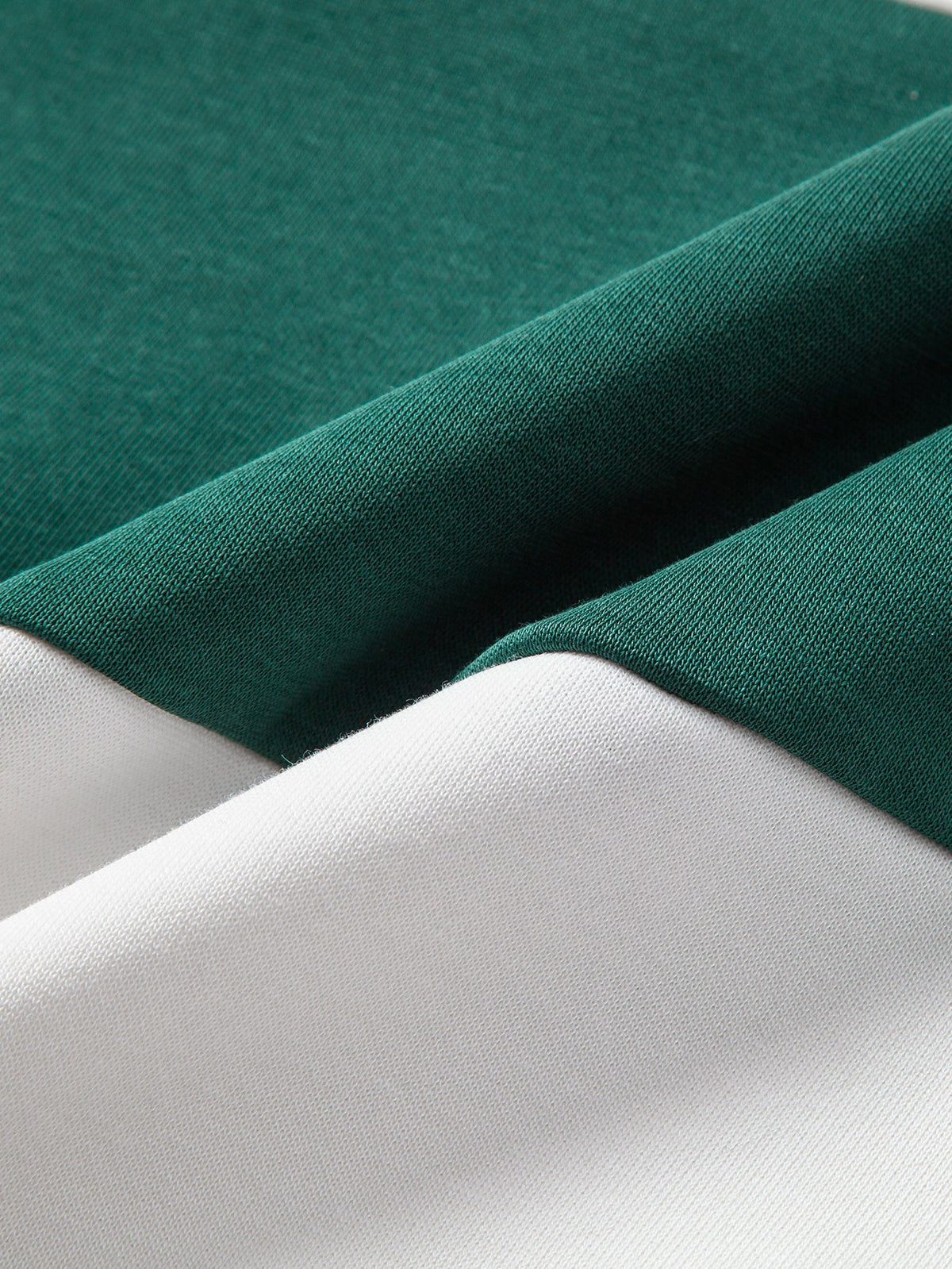 Men's Colour Block Polo Sweatshirt – Relaxed Fit Stripes