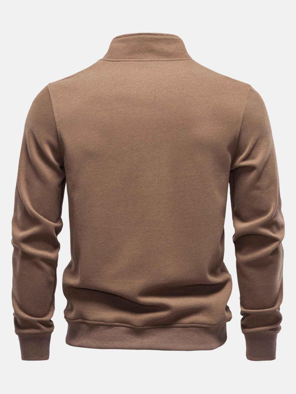Men's Cotton Blend Quarter Zip Sweatshirt – Stand Collar Smart Casual