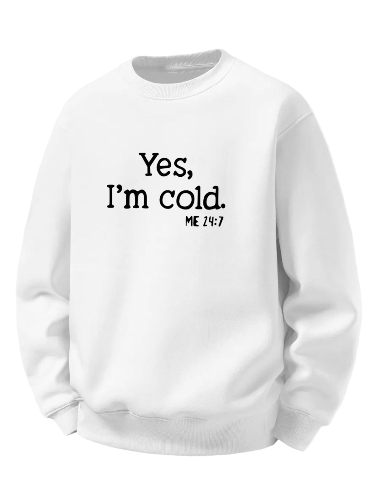Men's Sherpa Fleece Sweatshirt – Relaxed Crew Neck Printed Pullover - White