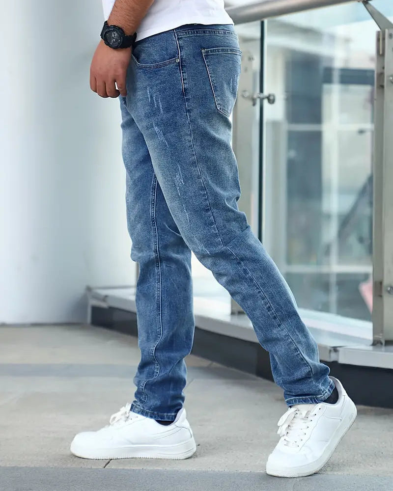 Men's Slim Fit Jeans - Tapered Leg Faded Wash