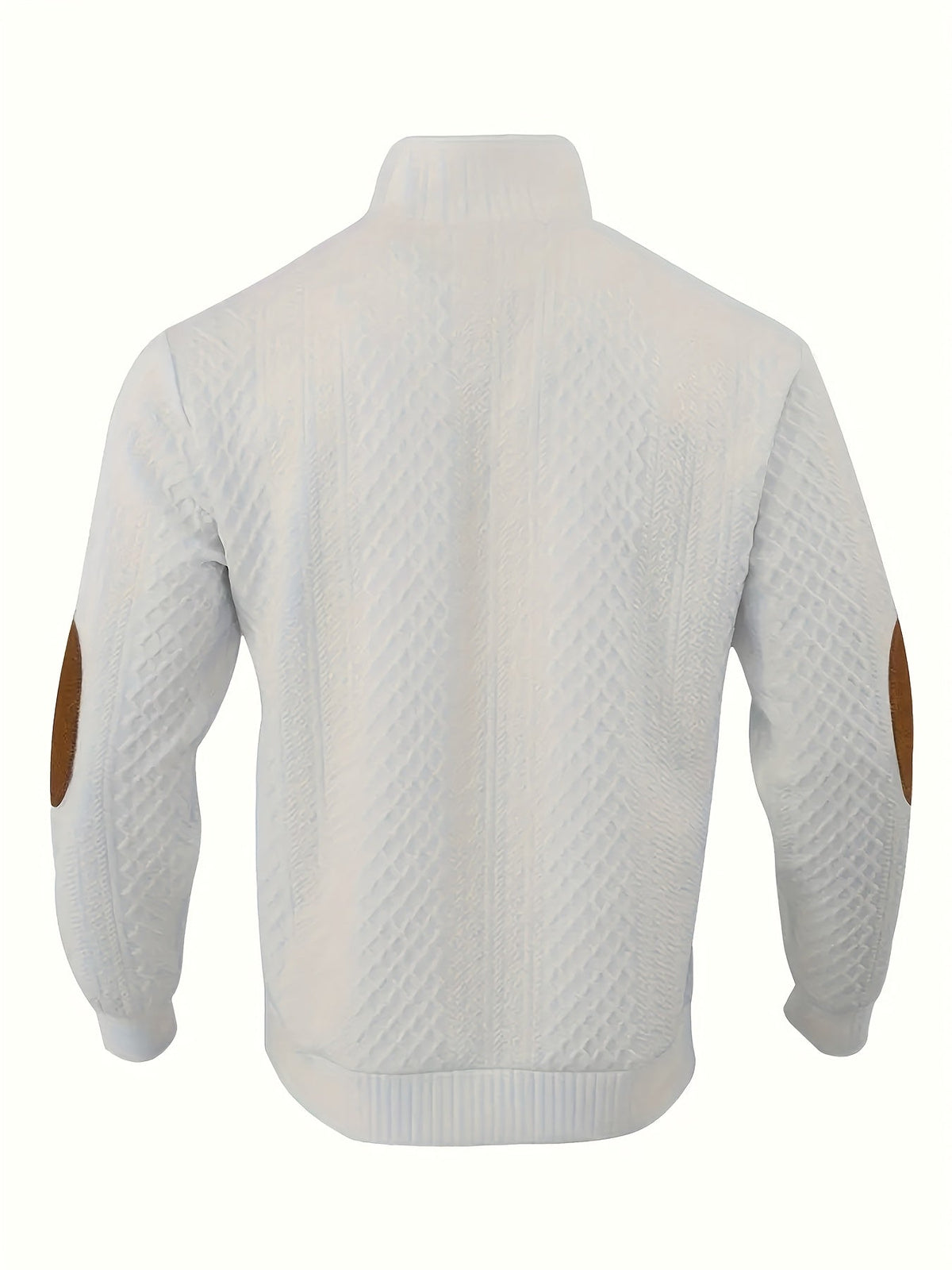 Men's Stand Collar Button Henley Sweater - Textured Knit