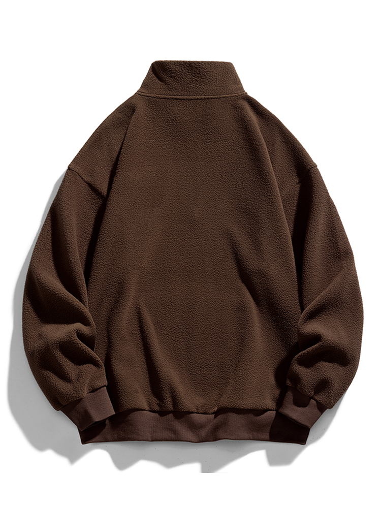 Men's Teddy Fleece Half-Zip Sweatshirt – Relaxed Fit