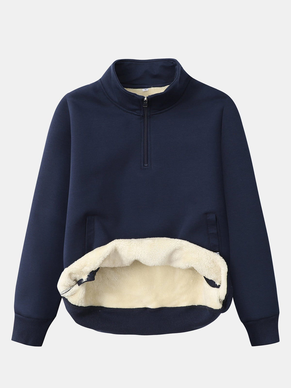 Men's Teddy Fleece Quarter-Zip Sweatshirt – Warm Cotton Blend