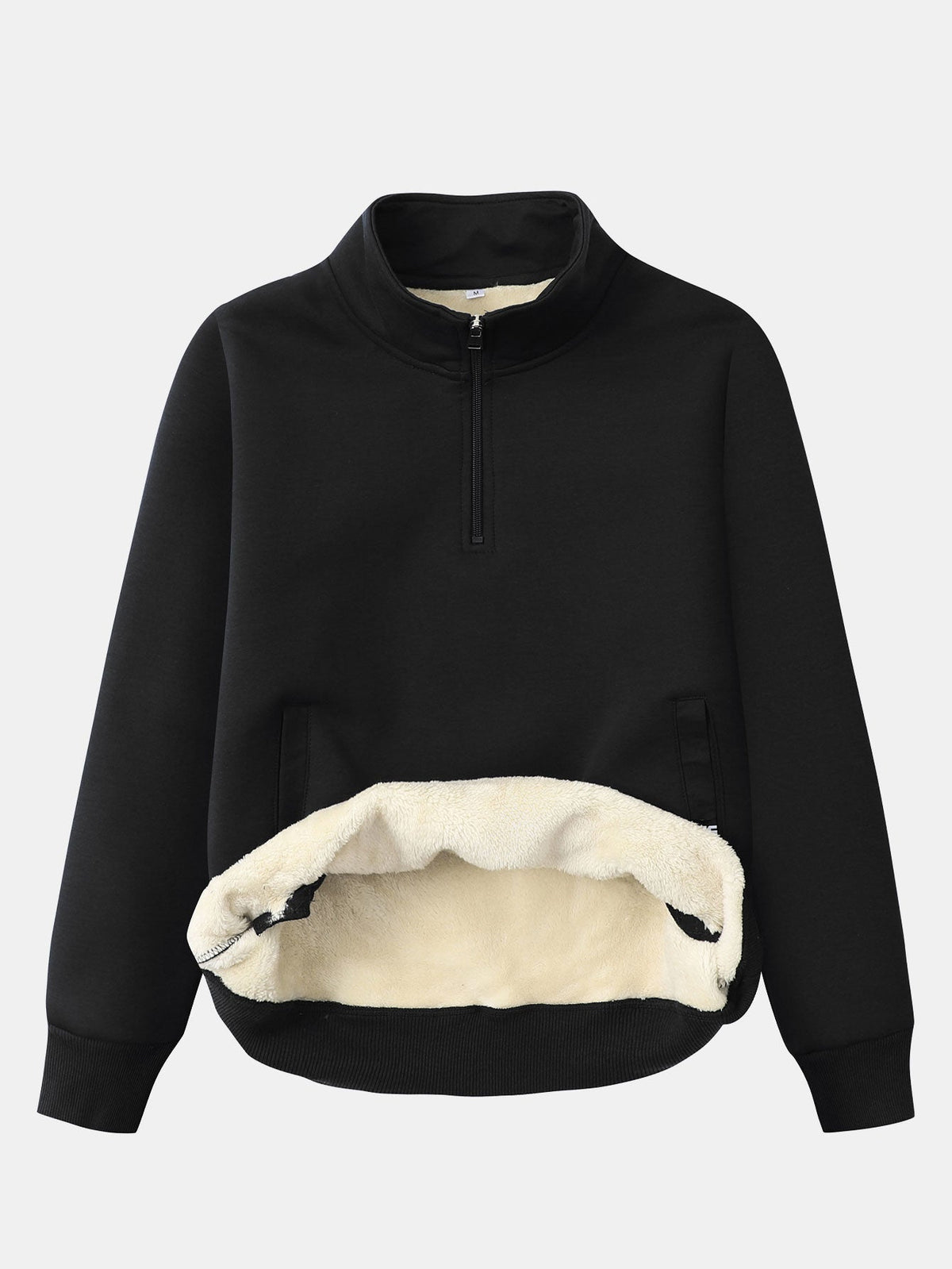 Men's Teddy Fleece Quarter-Zip Sweatshirt – Warm Cotton Blend