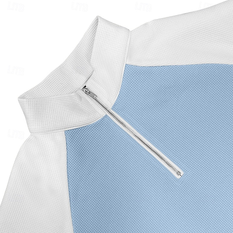 Men's Textured Quarter-Zip Pullover - Refined Comfort Layer