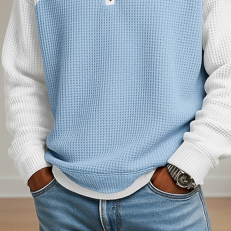 Men's Textured Quarter-Zip Pullover - Refined Comfort Layer