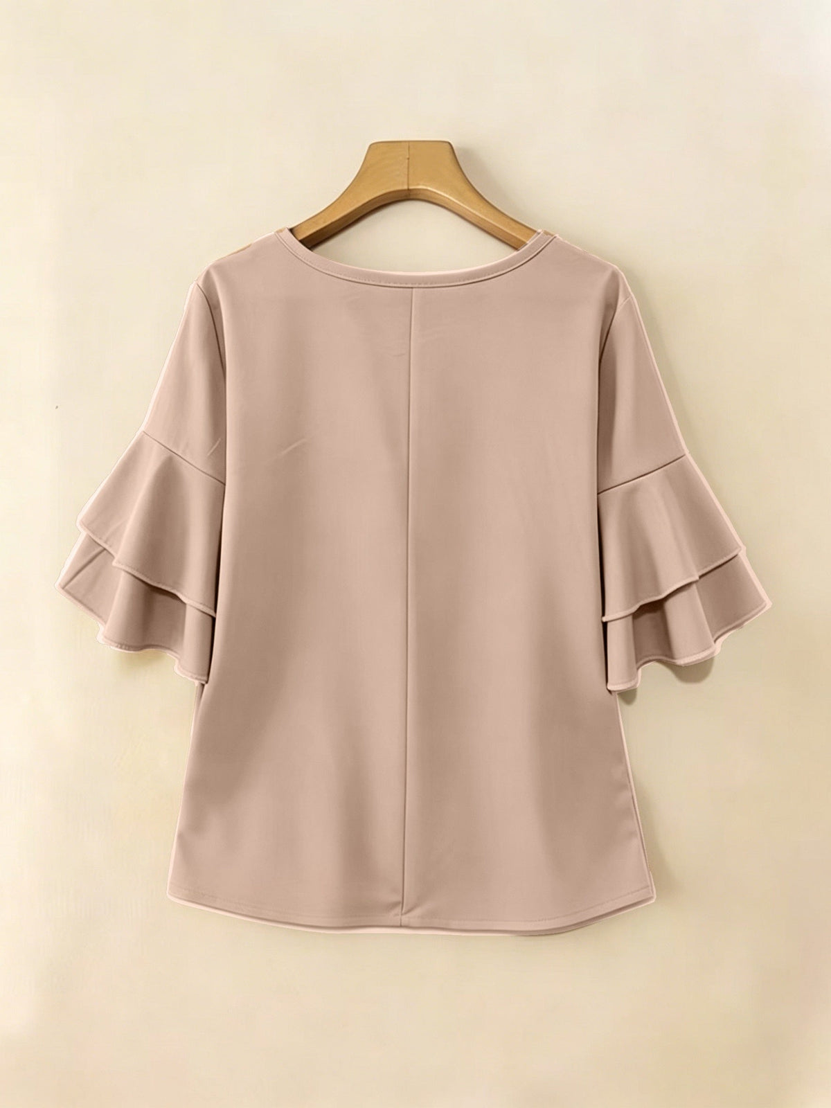 Women's Pleated Flared-Sleeve Blouse - Elegant Everyday