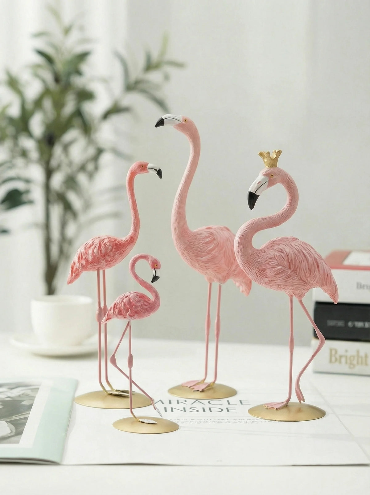 Decorative Figurine | Flamingo Standing Form-Figurine-Lightsnest