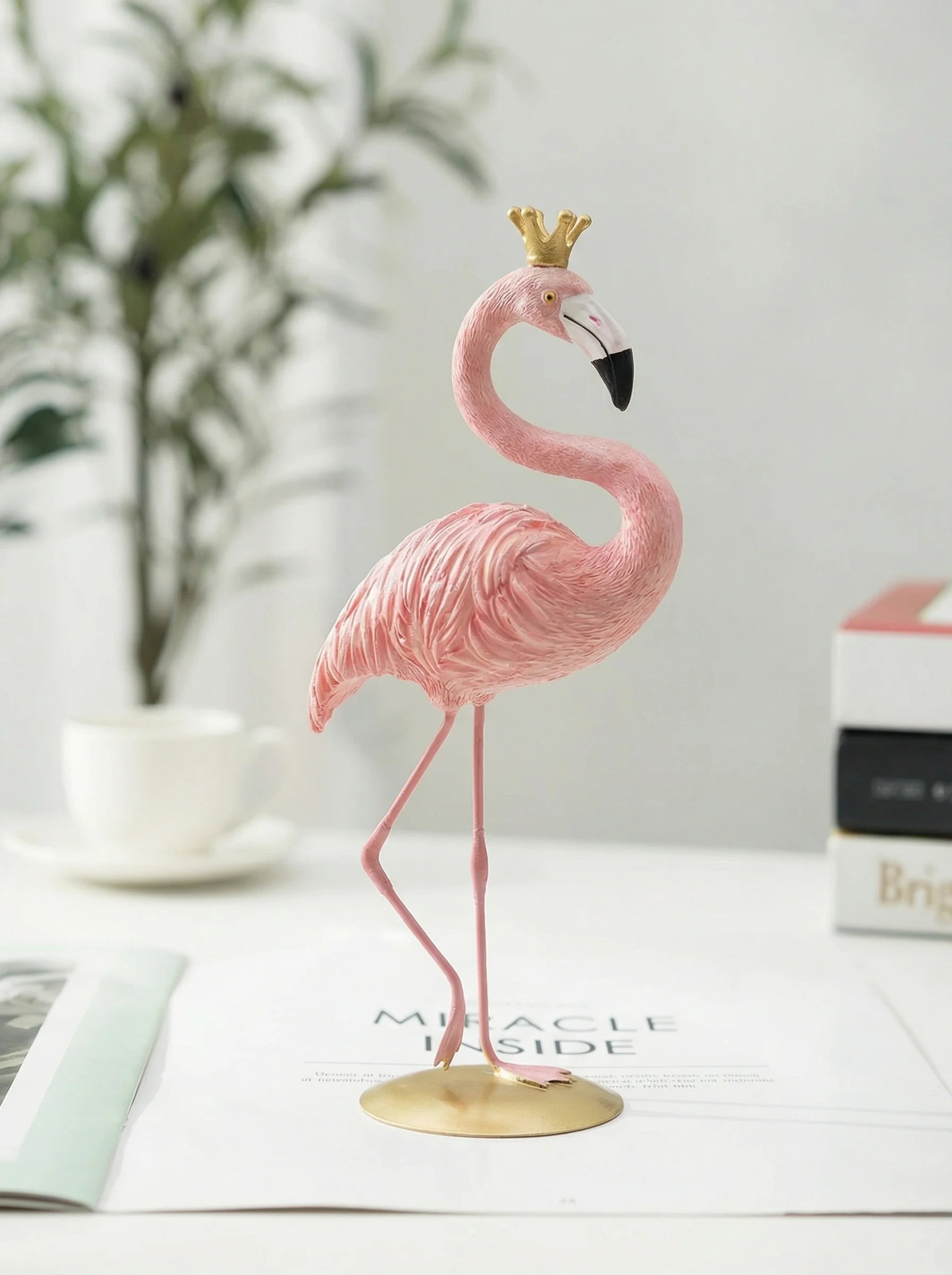 Decorative Figurine | Flamingo Standing Form-Figurine-Lightsnest