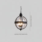 Hanging chandelier light with globe shades
