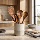 Wooden Kitchen Utensil Set with Holder