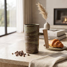 Ceramic Coffee Mug with Wooden Handle - landslide