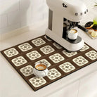 Kitchen dish drying mat with decorative pattern