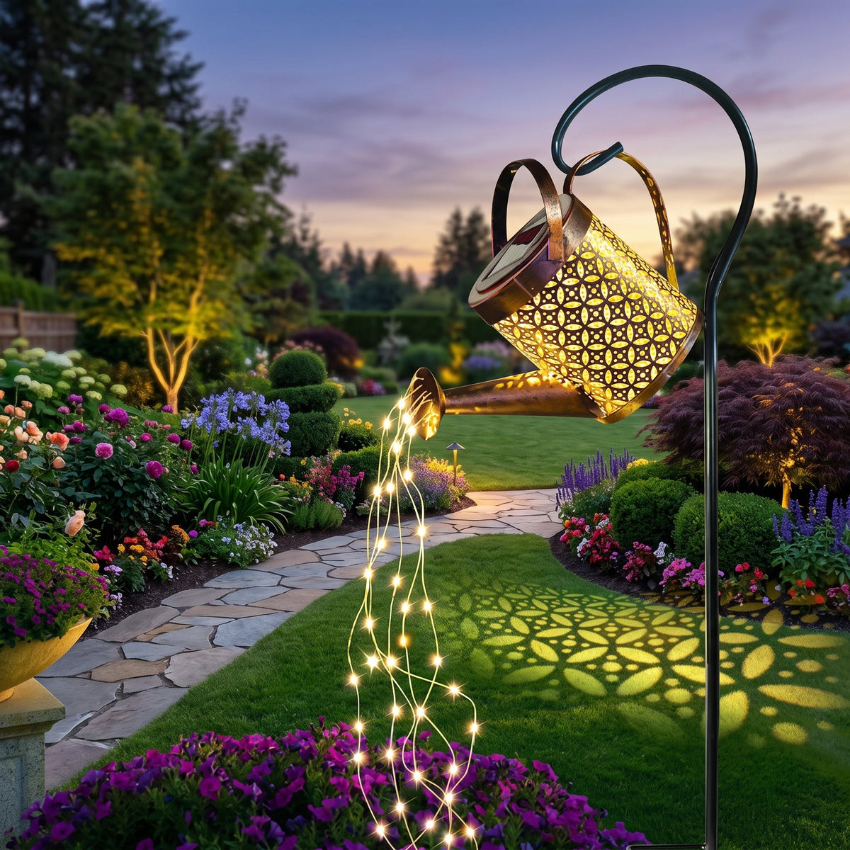 Garden Light Shaped as Watering Can with LED Glow - warm white light