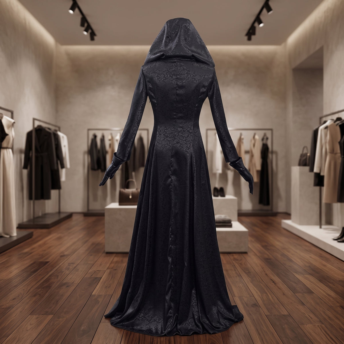 Cosplay Costume Vampire Lady Long Dress Hooded Cape