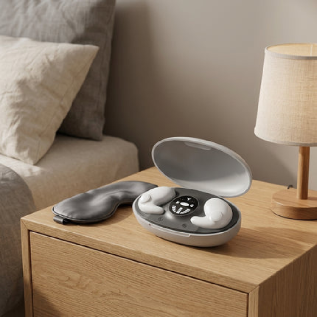 Wireless Earphones with Invisible Design and Sleep Mode - white