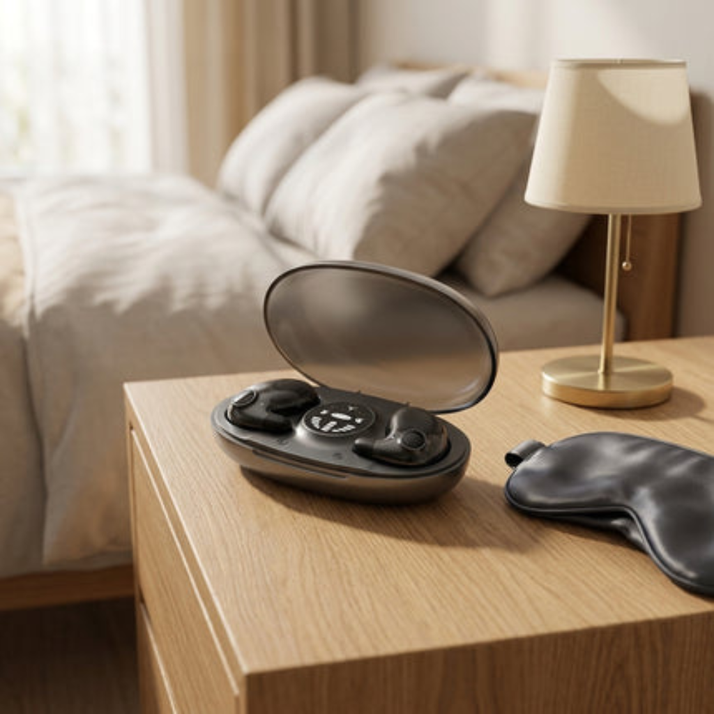 Wireless Earphones with Invisible Design and Sleep Mode - black