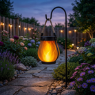 Solar Lantern Lights with Flame Effect for Garden Patio