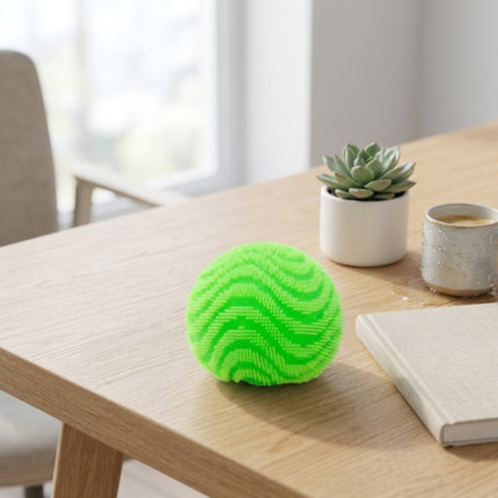 Fidget Stress Toy Fuzz Ball Desktop Ornament with Squishy Texture - green