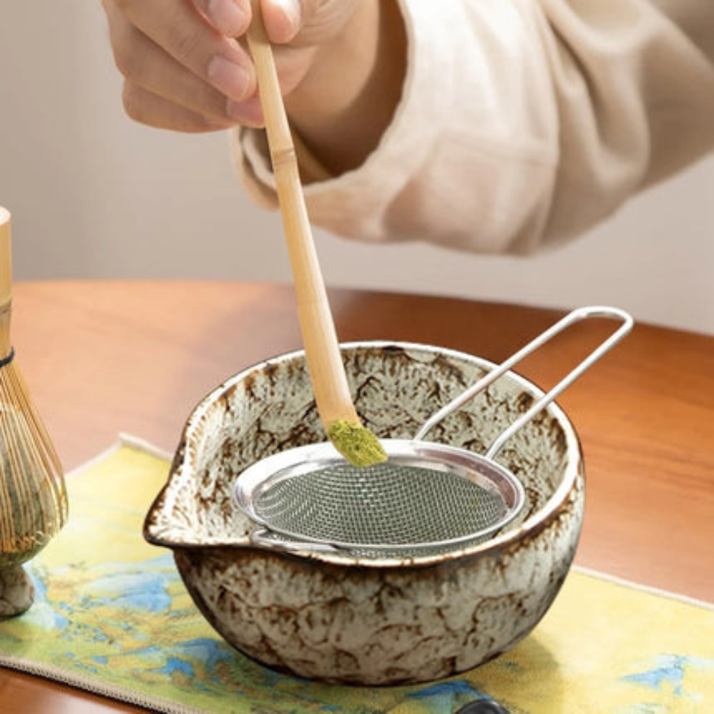 Matcha Tea Set Ceramic Bowls with Bamboo Whisk