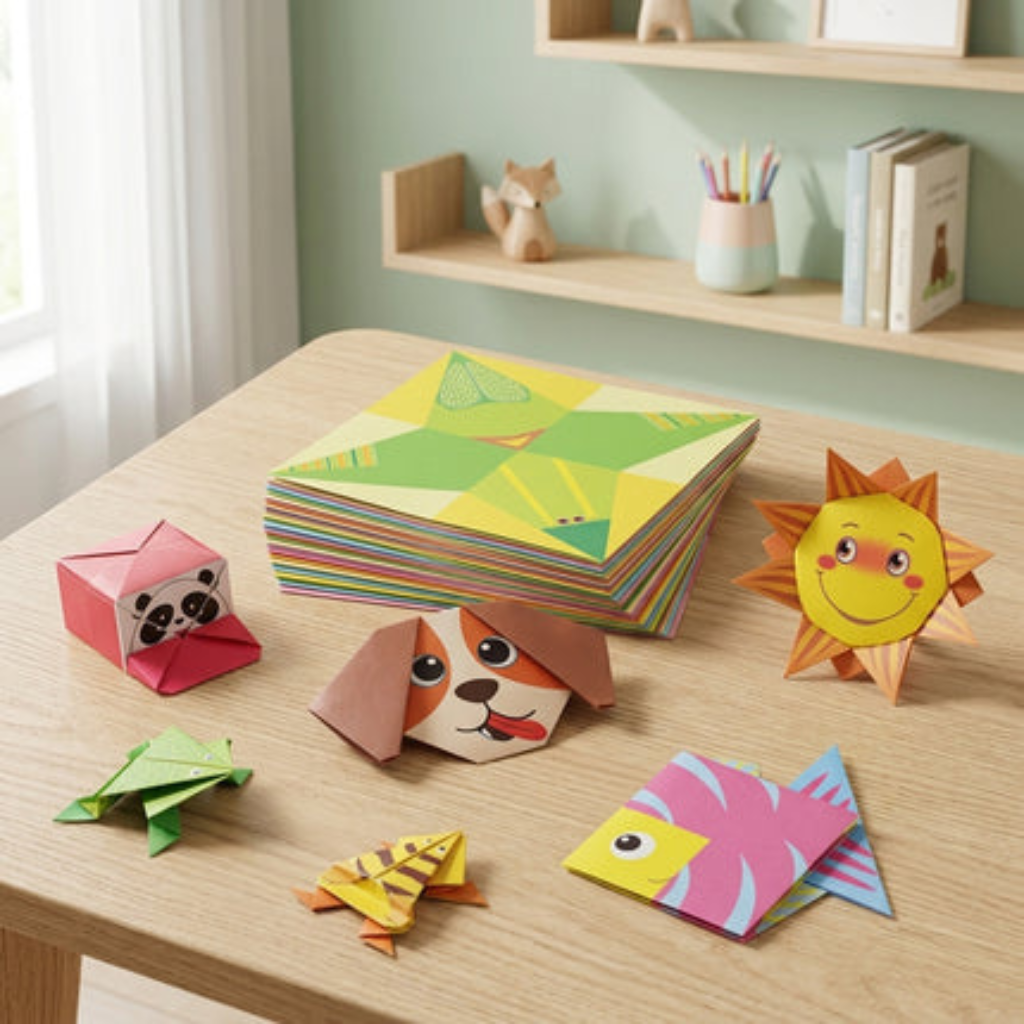 Origami Craft Kit with 3D Paper Animals for Educational Activity