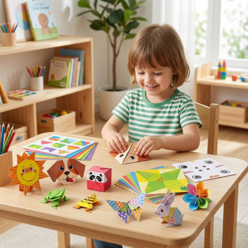 Origami Craft Kit with 3D Paper Animals for Educational Activity