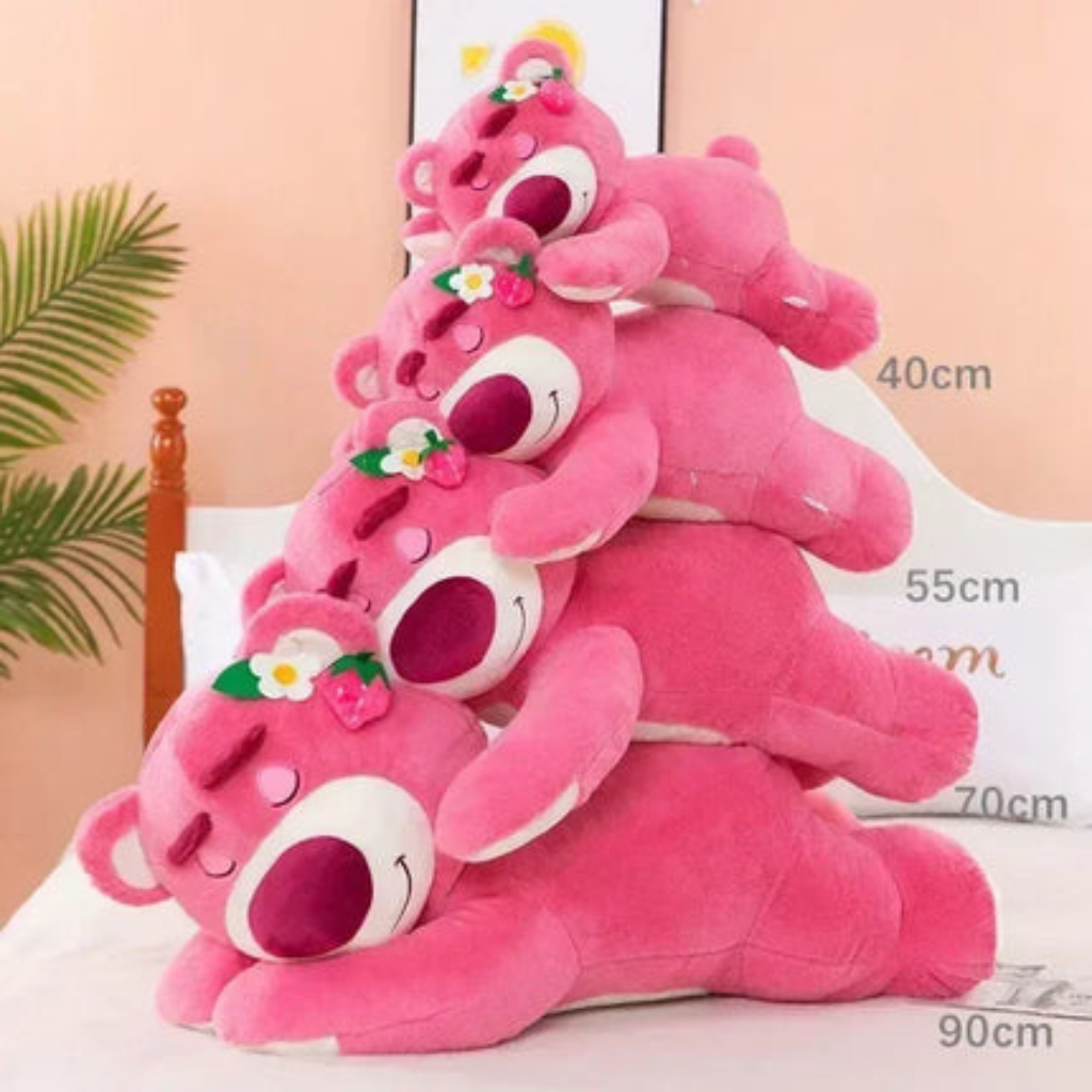 Plush Toy Bear with Strawberry Design Stuffed Pillow