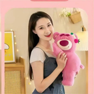 Plush Toy Bear with Strawberry Design Stuffed Pillow