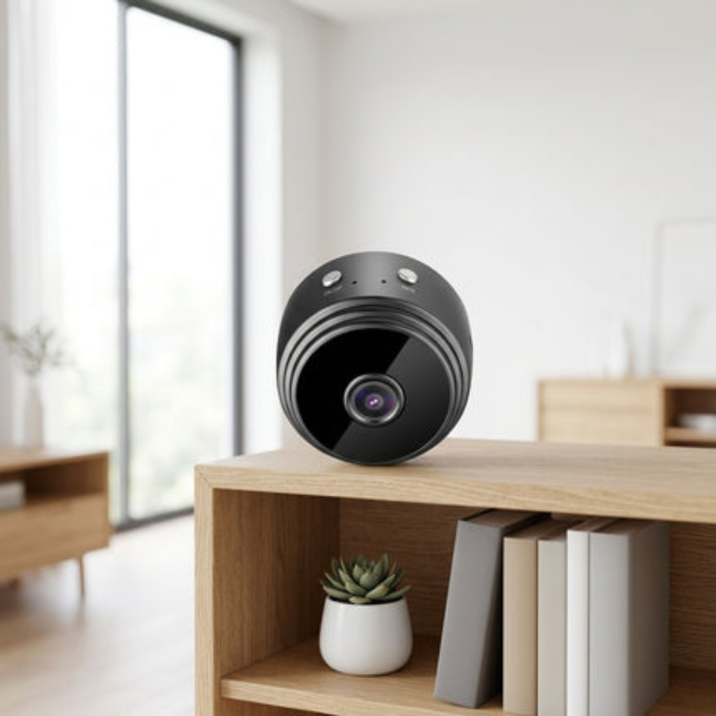 Compact WiFi Camera with Night Vision and Remote Viewing - black