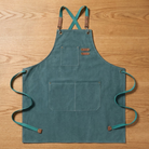 Work Apron Canvas Adjustable Straps Multiple Pockets - green