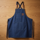 Work Apron Canvas Adjustable Straps Multiple Pockets - blue