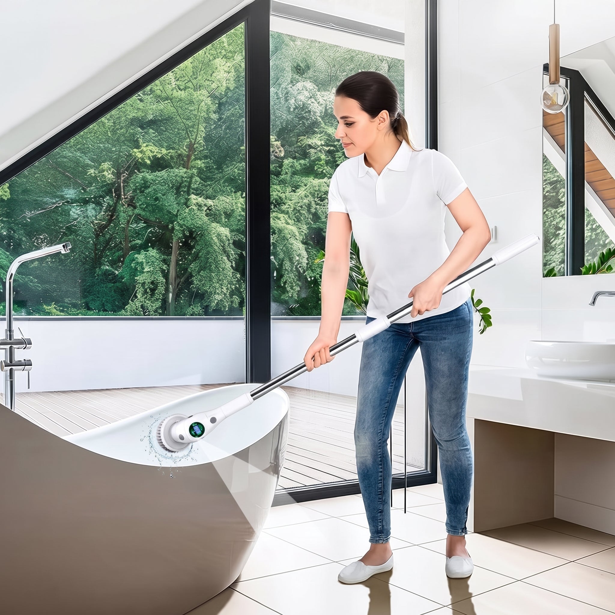 Electric Cleaning Scrub Brush with Eight Functions