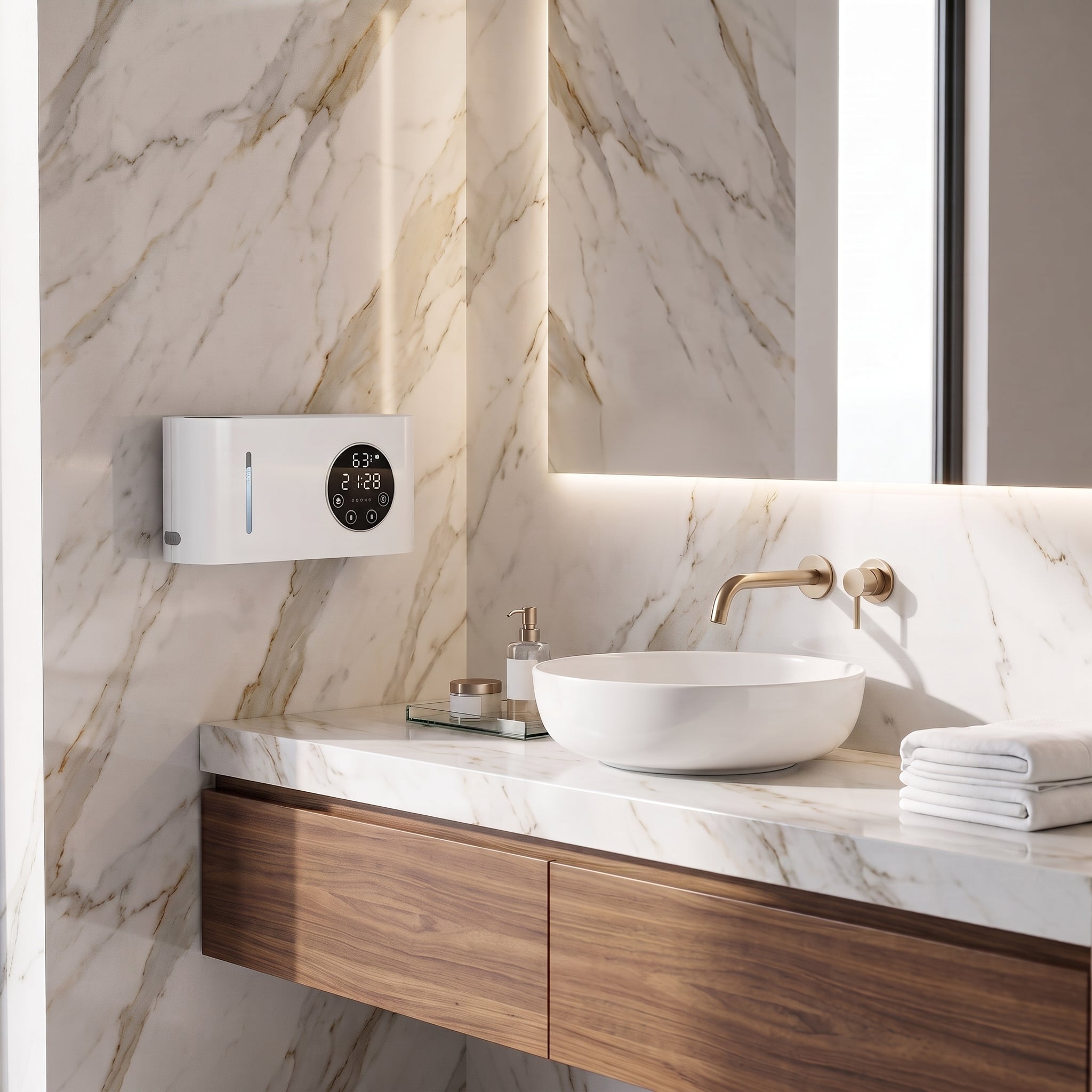 Touchless Soap Dispenser with Sensor Wall Mounted - white
