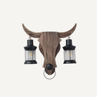 Wall Sconce Light with Double Iron Lanterns