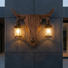 Wall Sconce Light with Double Iron Lanterns