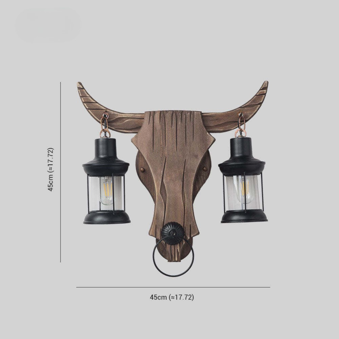 Wall Sconce Light with Double Iron Lanterns